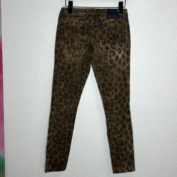 NWT R13 Kate Skinny Distressed Leopard Print Jeans Size 25 - Picture 6 of 15
